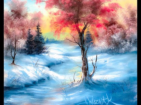 Snowy Christmas Landscape | Live Oil Painting Demonstration | Paintings By Justin