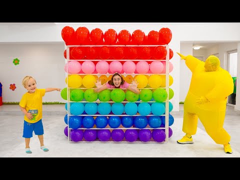 Chris and Mom Balloons Cube Challenge - Funny stories for kids