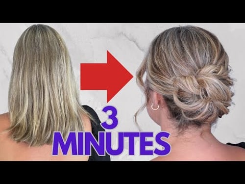 EASY messy chignon bun hairstyle for medium length hair