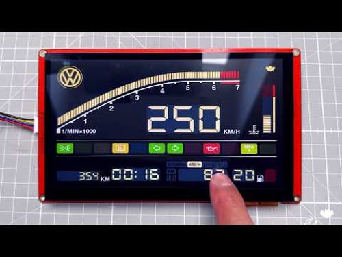 Create Volkswagen Digifiz digital instrument cluster with Nextion display - full tutorial