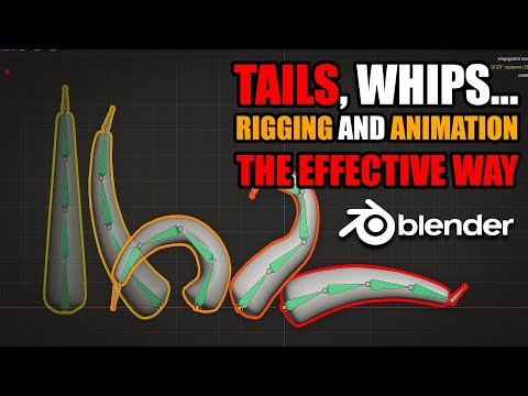 Rigging and animating tails, whip and chains in blender the easy way