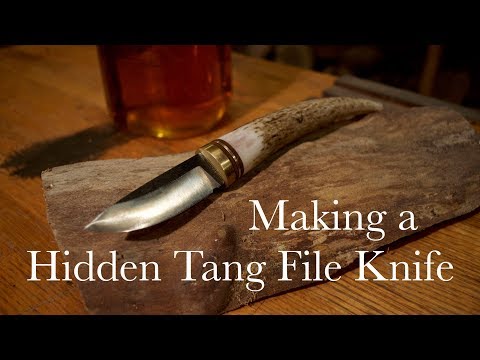Making a Hidden Tang File Knife with Antler Handle