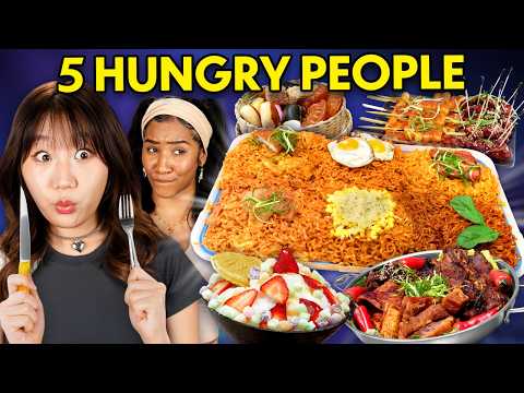 5 Hungry People Vs. 1 Korean Mukbang!