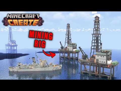 Building Offshore MINING RIGS In Minecraft Create Mod