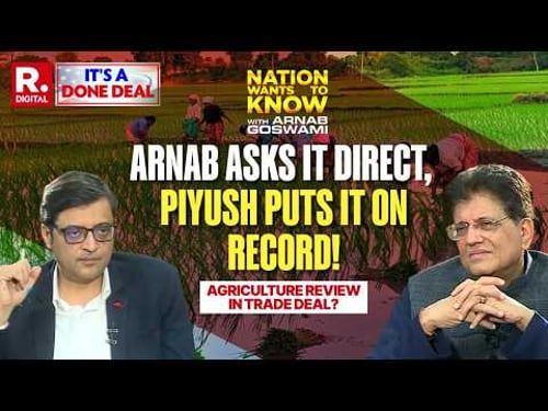 Indo-US Deal: Arnab Demands Clarity – Piyush Goyal Says No Review, No Side Letter on Dairy, GM Crops