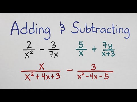 Adding and Subtracting Rational Algebraic Expressions