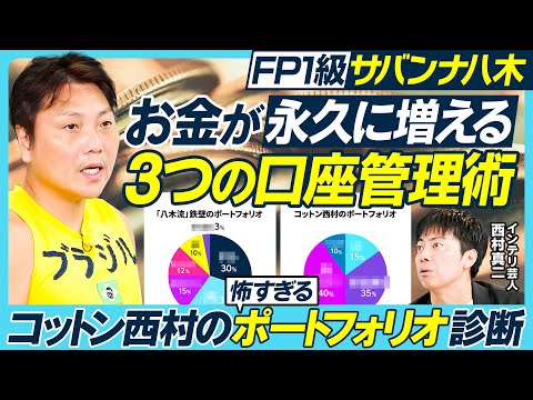 お金が永久に増える3つの口座管理術/サバンナ八木/お金を貯める法則/アドレナリンを制御/コットン西村のポートフォリオ診断/S&P500とオルカンのリスク/仮想通貨のデメリット【MONEY MONEY】