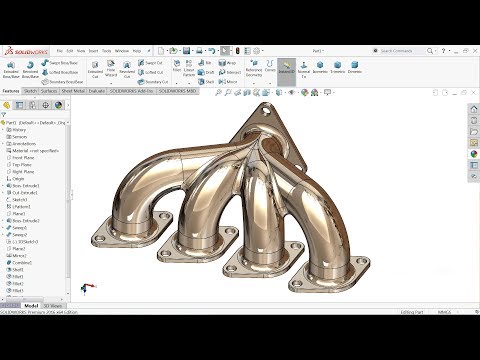 Solidworks tutorial Exhaust manifold