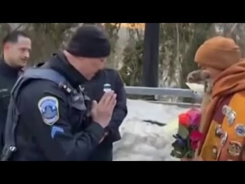 ‘We show respect': Police officer goes viral for greeting monks | NBC4 Washington