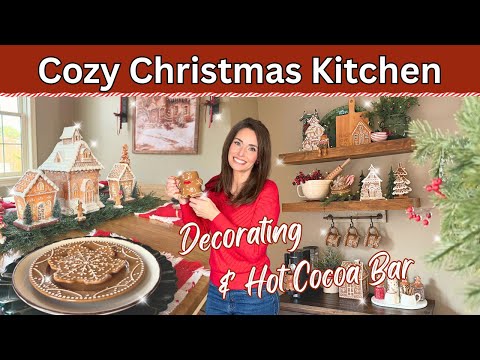 Cozy Christmas Kitchen + Hot Cocoa Bar | 2025 Holiday Decorating