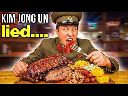 North Korean tries American BBQ for the First Time!