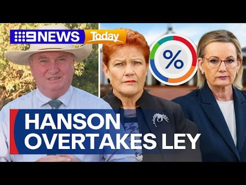 Pauline Hanson overtakes Sussan Ley as preferred PM, according to new polling | 9 News Australia