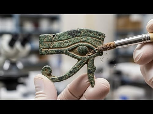 ASMR Artifact Restoration | Ancient Egyptian Eye of Horus Bronze Amulet from Severe Decay to Museum