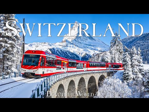 Switzerland 4K | A Winter Train Journey Through the Heart of the Swiss Alps