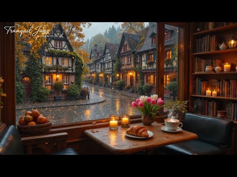 Peaceful Autumn with Warm Jazz Music ๐ Gentle Rain Sounds And Deep Jazz Music Help Relieve Stress