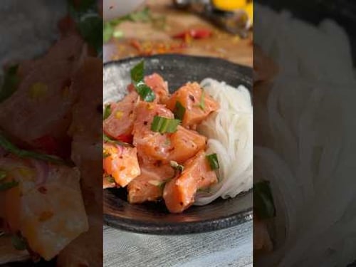 Irresistible Cambodian Salmon Poké Noodles: A Flavorful Fusion Twist