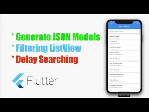 #Google's Flutter Tutorial-Generate JSON Models,Filtering ListViews,Delay Searching-coderzheaven.com