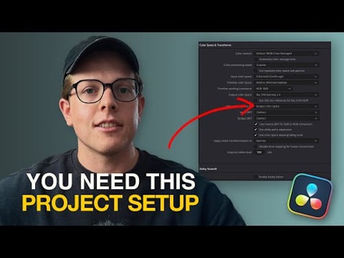 Pro Project Settings in DaVinci Resolve // Color Grading Basics