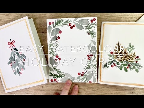 How To Make Easy Watercolor Holiday Cards