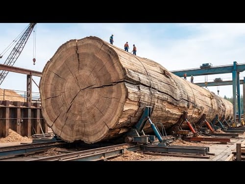 Inside the largest sawmill–The sawing process from tree trunk to finished timber(The entire process)