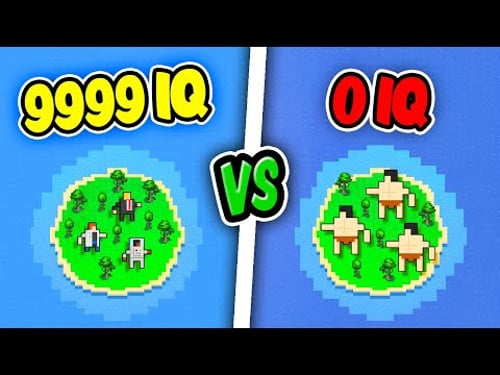 Giant Idiots Vs Super Geniuses in Worldbox