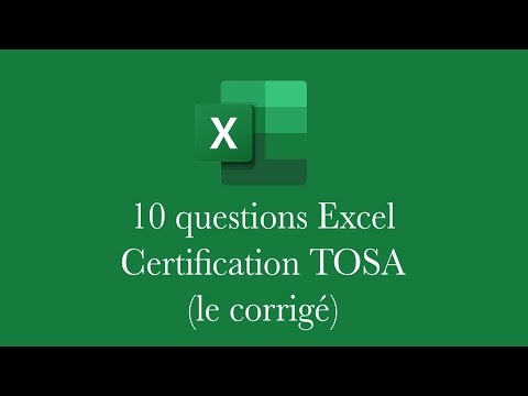 10 questions certification Excel TOSA (le corrigé)
