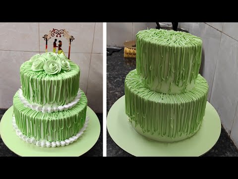 Two Step Anniversary Cake Design|Anniversary Cake|Whipped Cream Two Step Anniversary Cake Decoration