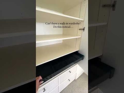 No walk-in? No worries! 🙌 We used every inch of this corner to create a custom wardrobe moment so