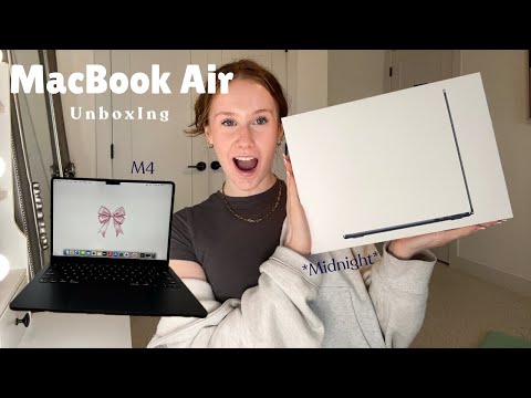 MACBOOK AIR M4 UNBOXINGπ»! *midnight* (unbox and set up with me)