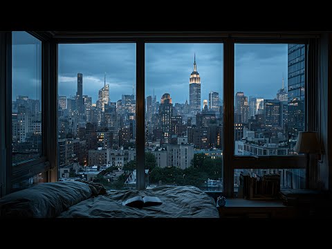 Evening Summer Rain From A New York City Apartment🌧️Calm Rain Ambience For Reading, Sleeping, Etc.