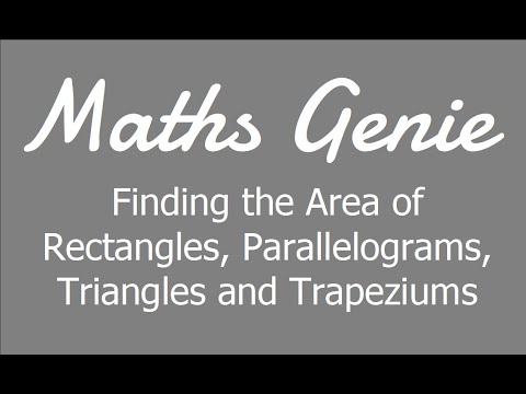 Finding the Area of Rectangles, Parallelograms, Triangles and Trapeziums