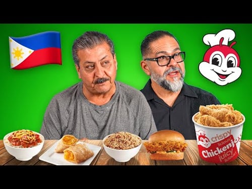 Mexican Dads Try Jollibee for the first time!