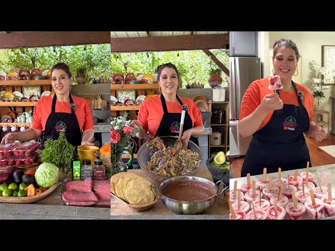 SALPICÓN DE RES Y PALETAS DE FRESA CON CREMA!!