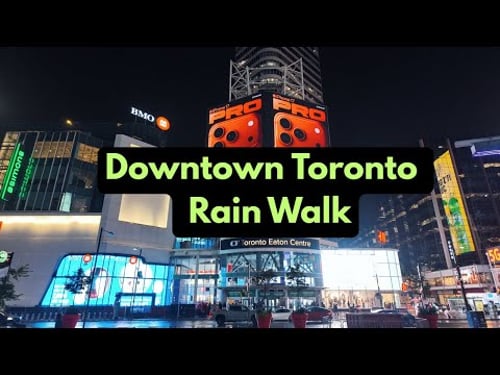Yonge Street Rain Walk | Toronto Walk | 4K 60 FPS