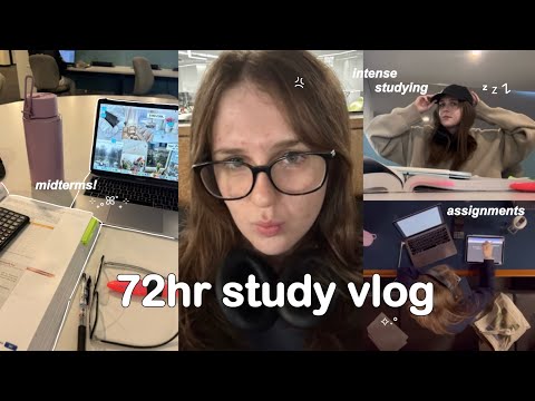 72hr STUDY VLOG 📎 10hr library day, study with me, completing assignments & midterm season ᶻ 𝗓 𐰁