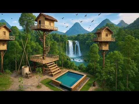 How We Built an 18.5m Tree House with Private Pools | Full Jungle Build