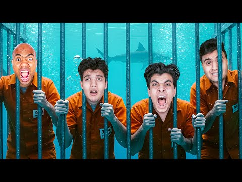 تحدي آخر شخص يخرج من السجن تحت الماء يربح 10,000$ 😰 الحسين راح فيها 💔😭