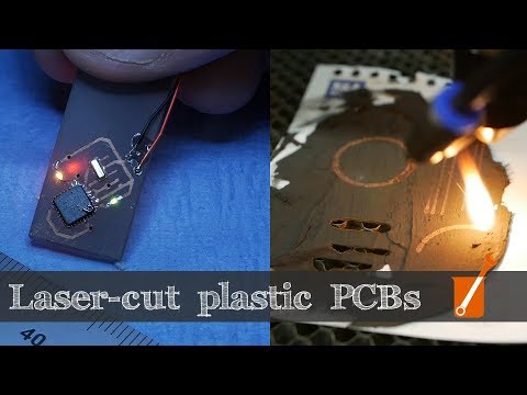 Make plastic printed circuits with a standard laser cutter