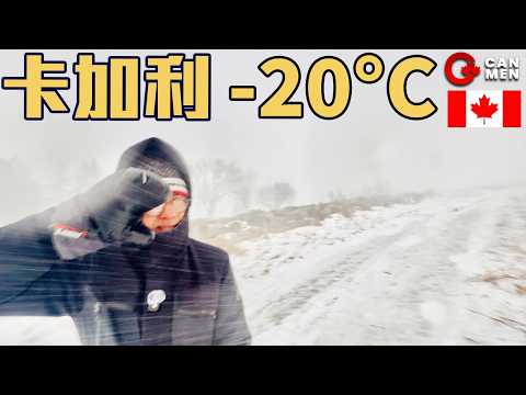 卡加利氣溫急降現暴雪 戶外行體感-25度 陣風80Km/H 飛雪變刺針撲面