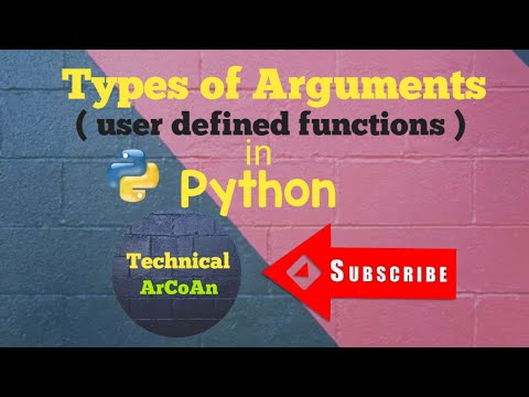 Types of Arguments in User Defined Function in Python | Python tutorial for Beginners