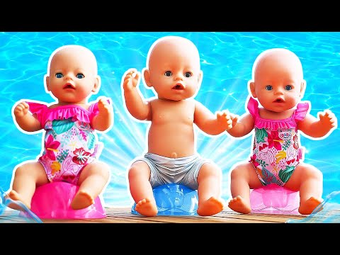 Baby Annabell doll & Maya go to the summer camp. Family fun adventures for kids. Pretend to play.