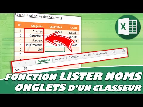 Quelle fonction permet de lister le nom des feuilles de calcul Excel sans VBA ?