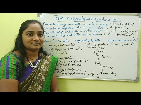 C-Language || Class-71 || Types of User Defined Functions in C || Both in Telugu and English