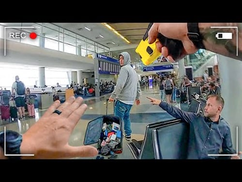 When Airport Shoplifters Realize They've Been Caught in 4K