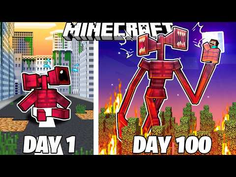 I Survived 100 Days as TITAN SIREN HEAD in Minecraft!