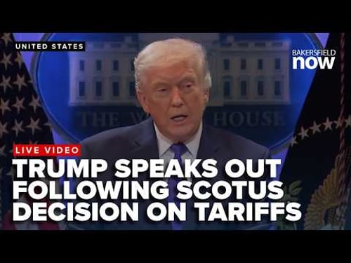 President Donald Trump speaks out following SCOTUS ruling on tariffs