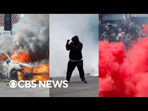 Videos show Los Angeles protests over immigration operations