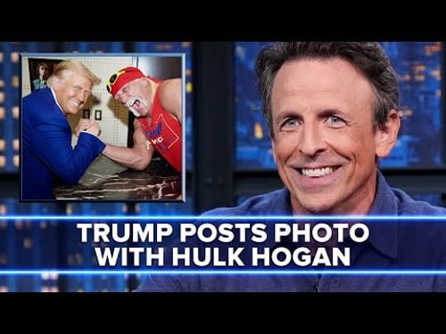 Trump Posts Photo of Himself Appearing to Win an Arm Wrestling Match Against Hulk Hogan