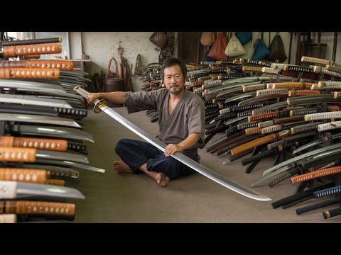 Forging a Samurai KATANA Sword From Old Roller Shaft | How Recycle Old Roller Shaft into Blades