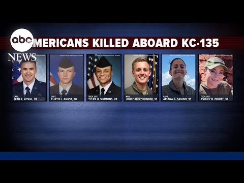 Pentagon identifies 6 Americans killed aboard refueling aircraft in Iraq